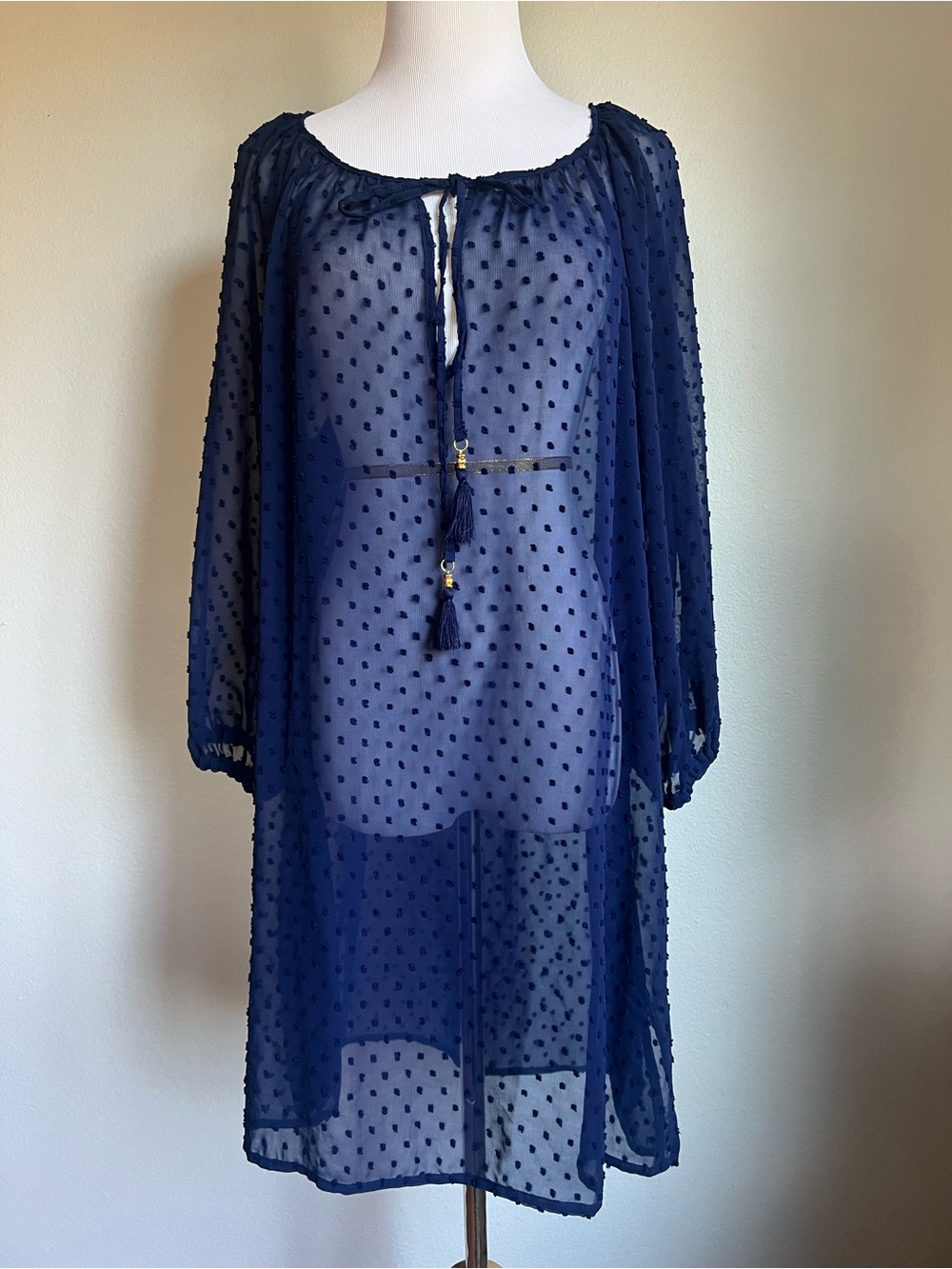 NWT Tommy Bahama Dobby Split Neck Tunic, L